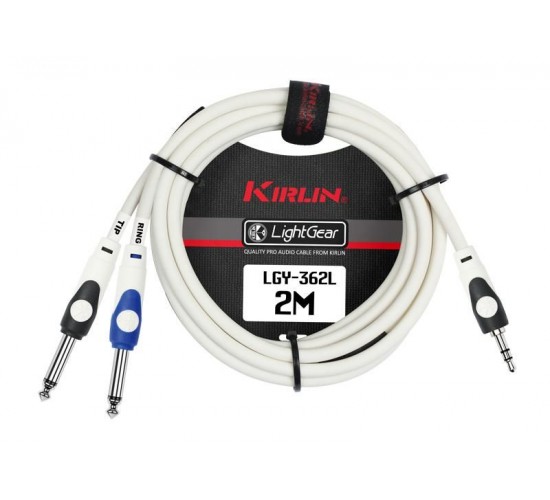 Kirlin LGY-362L 2M WH кабель Y-образный 2 м, Разъемы: 3.5 мм стерео миниджек - 2 x 1/4" моно джек