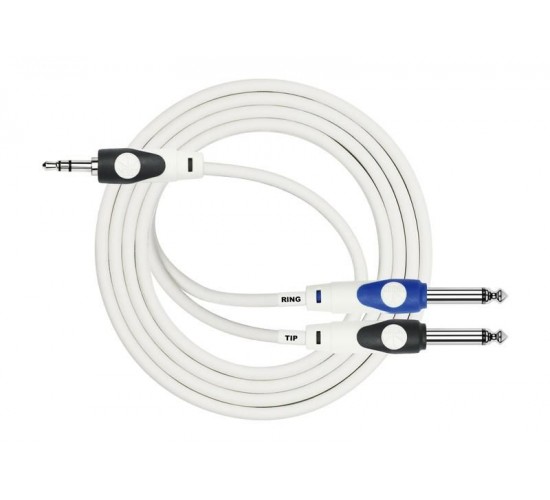 Kirlin LGY-362L 2M WH кабель Y-образный 2 м, Разъемы: 3.5 мм стерео миниджек - 2 x 1/4" моно джек