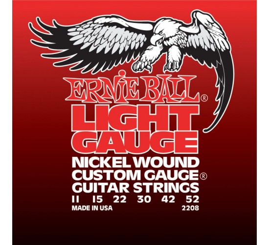 Ernie Ball 2208 струны для эл.гитары Nickel Wound Light  (11-15-22w-30-42-52)