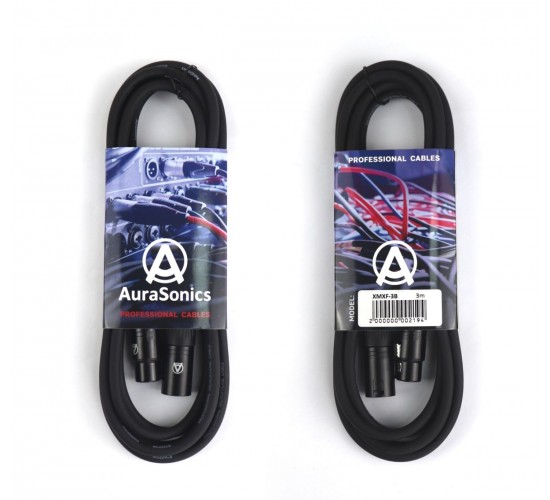 AuraSonics XMXF-3B кабель микрофонный XLR(F)-XLR(M), 3м, 24AWG, 0.23мм², черный