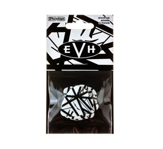Dunlop EVHP03 EVH White With Black Stripes Медиатор, толщина 0.60мм