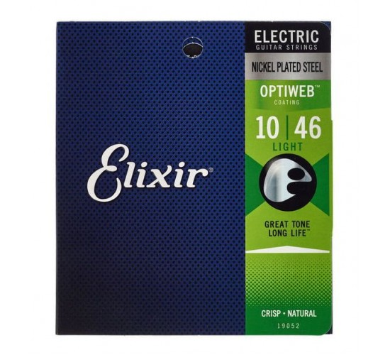 Elixir 19052 Optiweb Комплект струн для электрогитары, никелированная сталь, Light 10-46