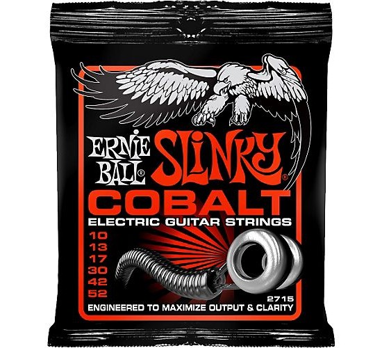 Ernie Ball 2715 струны для эл.гитары Cobalt Electric Skinny Top Heavy Bottom Slinky (10-13-17-30-42-52) обмотка кобальт