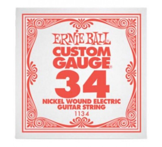 Ernie Ball 1134 струна для электро и акустических гитар. Никель, в оплётке, калибр .034