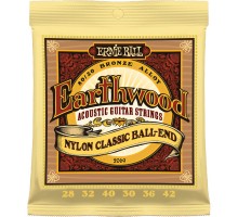 Ernie Ball 2069 Струны для классической гитары Earthwood 80/20 Bronze Folk Nylon Ball End (28-32-40-30w-36w-42w)