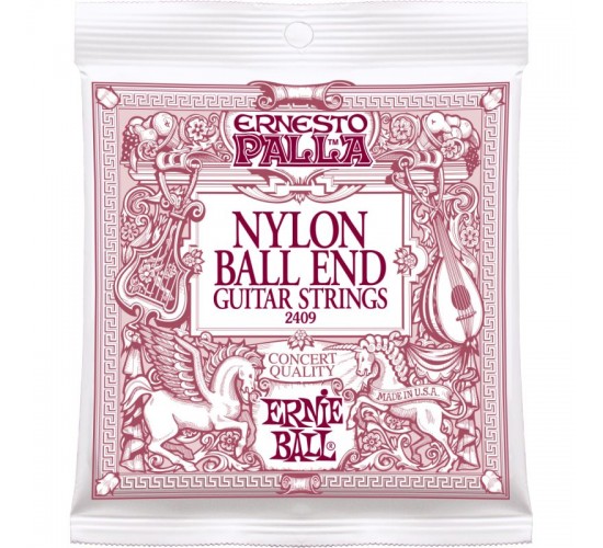 Ernie Ball 2409 струны для классической гитары. Ernesto Palla черный нейлон, бронзовая оплетка