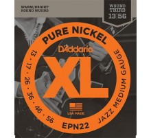 D'Addario EPN22 XL PURE NICKEL Струны для электрогитары чистый никель Jazz Medium 13-55