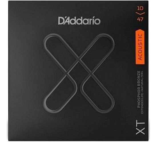 D'Addario XTAPB1047 XT Комплект струн для акустической гитары, фосф.бронза, 10-47, с покрытием