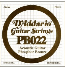 D'Addario PB022 Phosphor Bronze Отдельная струна для акустической гитары, фосфорная бронза, .022