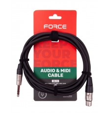 Force FMC-15/3 Профессиональный микрофонный/коммутационный шнур XLR(F) - стерео джек (TRS)