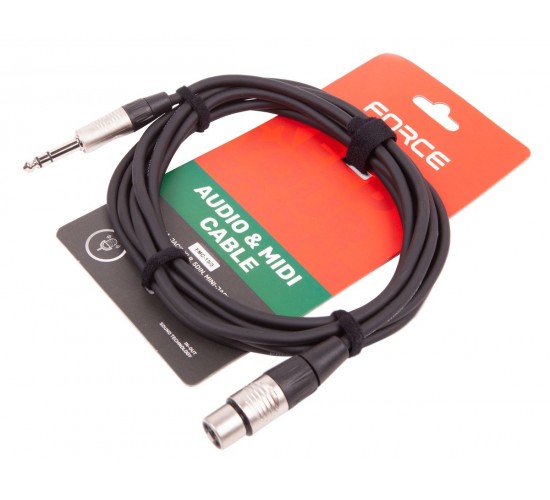 Force FMC-15/3 Профессиональный микрофонный/коммутационный шнур XLR(F) - стерео джек (TRS)