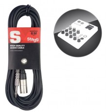 Stagg SAC6PSXM аудио кабель (XLR (F) - стерео джек 1/4"), 6м