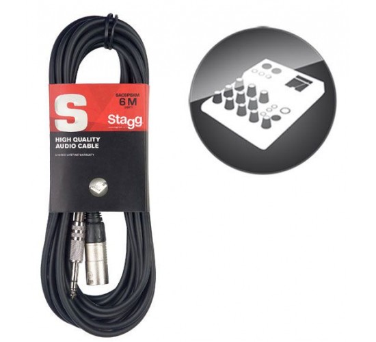 Stagg SAC6PSXM аудио кабель (XLR (F) - стерео джек 1/4"), 6м