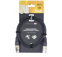 Stagg NMC1R профессиональный микрофонный шнур XLR-XLR, длина 1 метр, черного цвета.