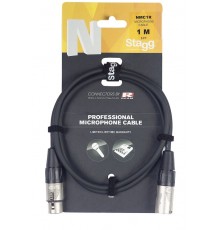 Stagg NMC1R профессиональный микрофонный шнур XLR-XLR, длина 1 метр, черного цвета.