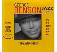 Thomastik GB112 George Benson Jazz Комплект струн для акустической гитары, плоская оплетка, 12-53
