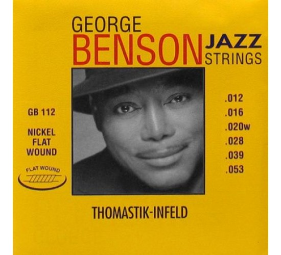 Thomastik GB112 George Benson Jazz Комплект струн для акустической гитары, плоская оплетка, 12-53